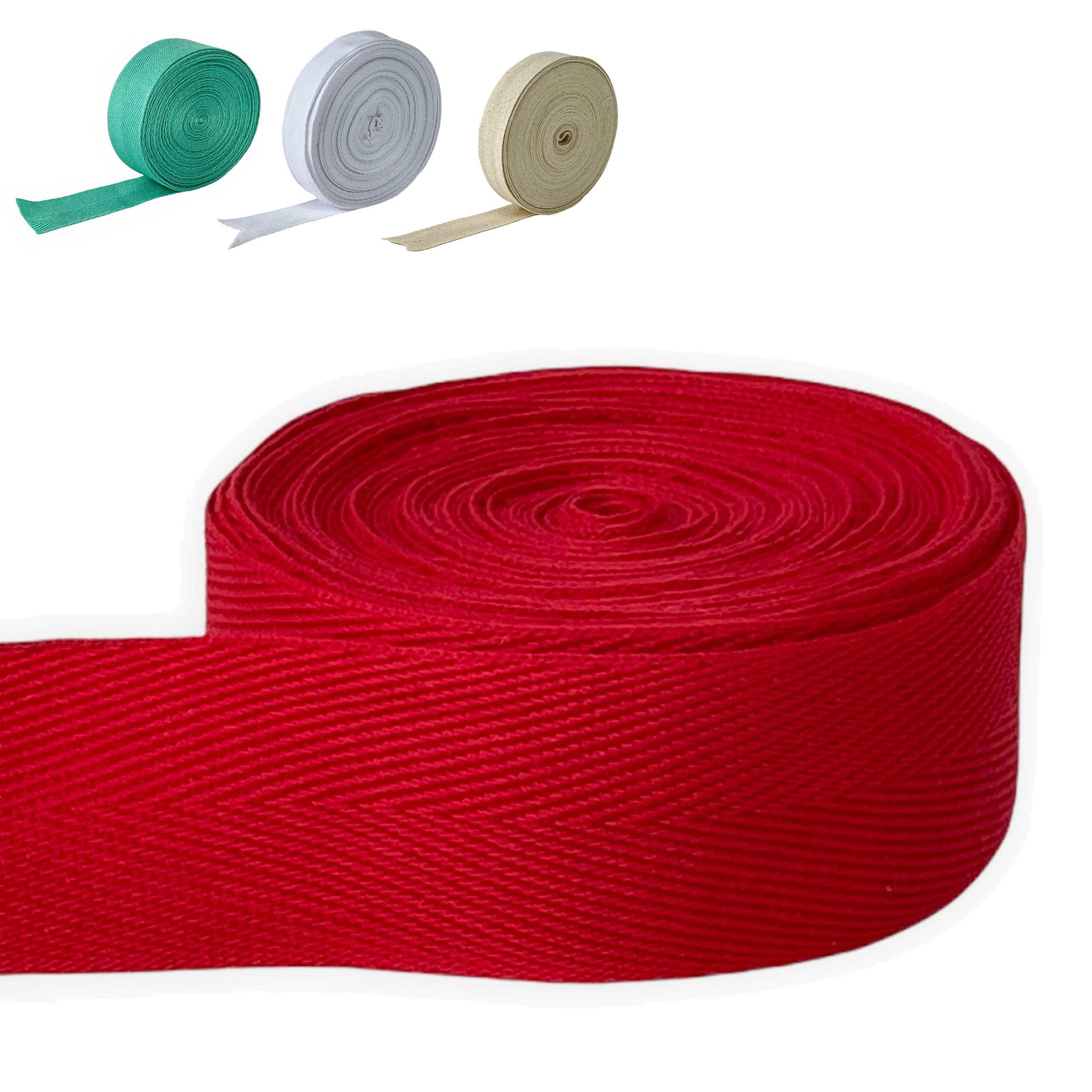 Twill Tape for Sewing 100% Cotton Webbing 6 Yard Roll Herringbone Ribbon Natural Ribbon Color for DIY Craft Making and Tote Bag Patterns for Sewing (red, 1 Inch) | Amazon (US)