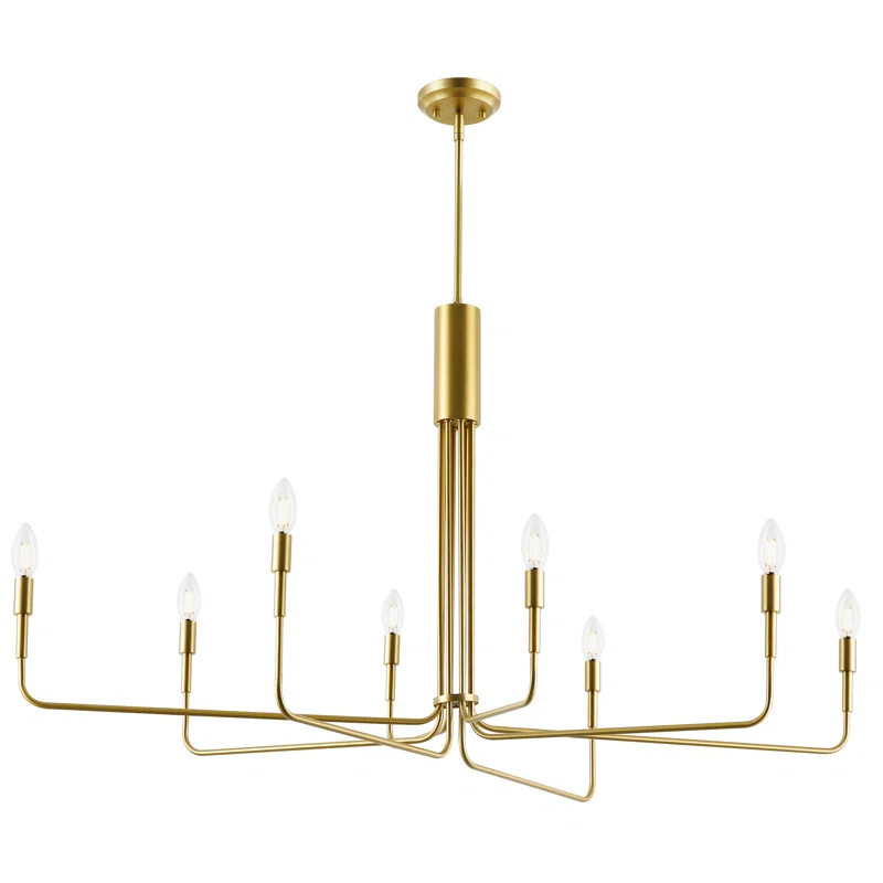 Sola 8 - Light Candle Style Modern Linear Chandelier | Wayfair Professional