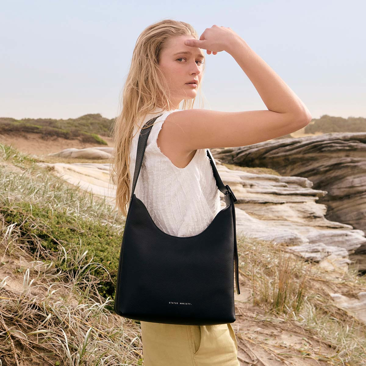 Take You Higher Women's Black Leather Tote Bag | Status Anxiety® | Status Anxiety 