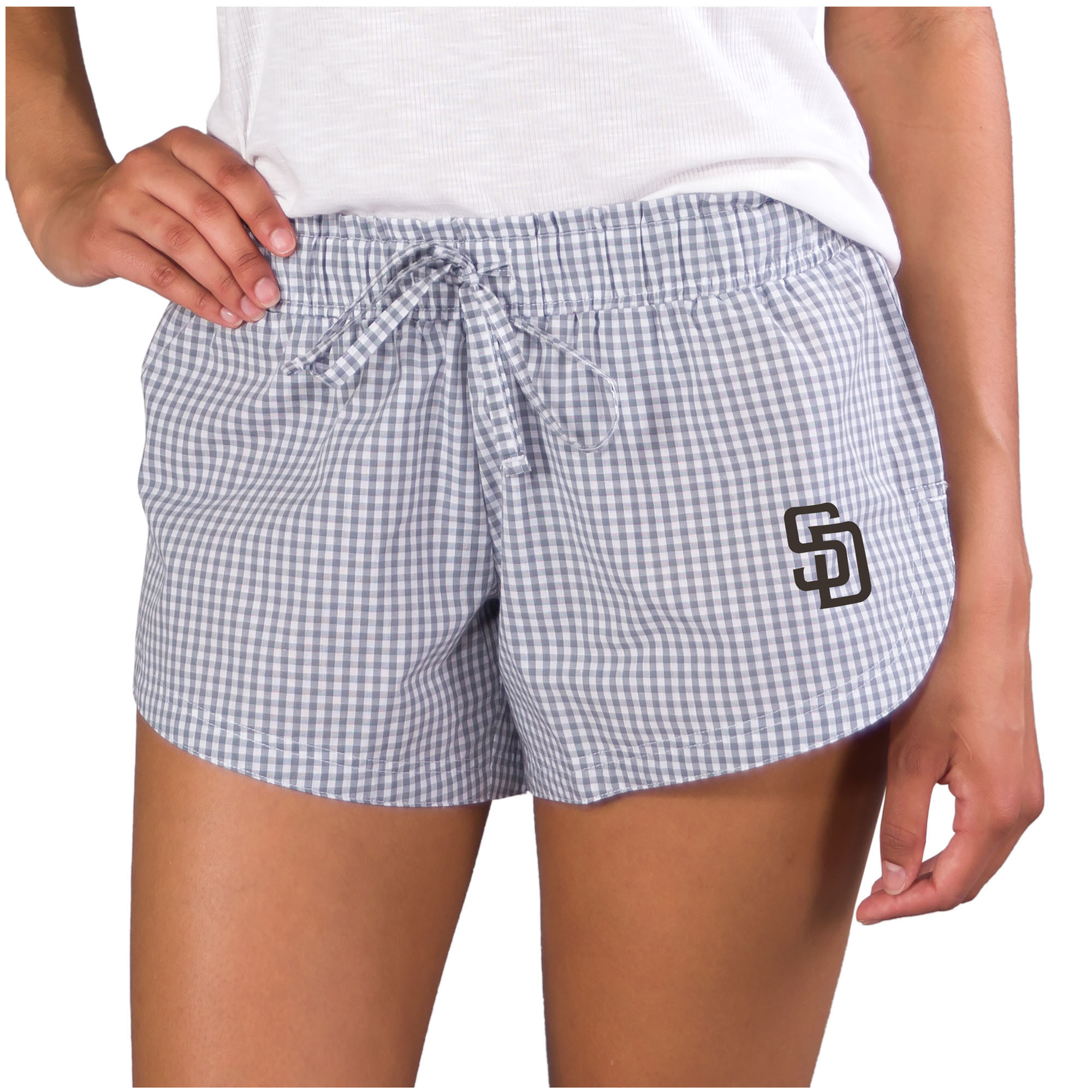 Women's Concepts Sport Gray San Diego Padres Tradition Woven Shorts | Fanatics