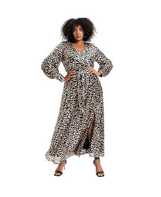 June + ViePlus Size June + Vie Evyre Side Slit Sequin Dress Shipped and sold by FullBeauty Brands | Macy's