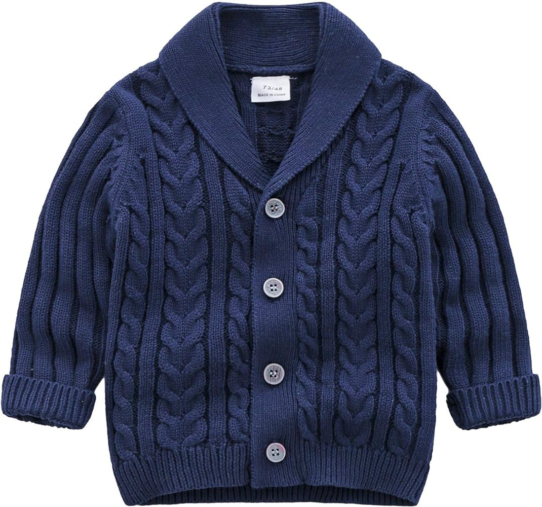 Feidoog Infant Baby Boys Cardigan Crochet Sweater V-Neck，Toddler Knit Button up Knitted Pattern... | Amazon (US)