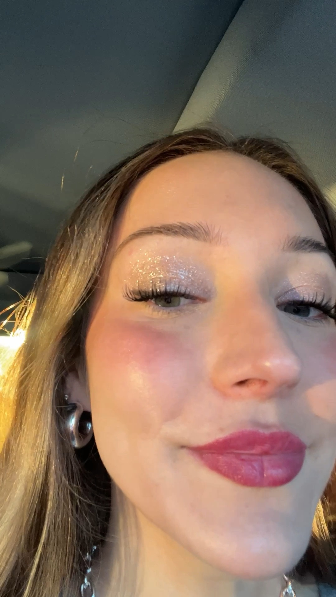 Sparkly eyeshadow 

Armani beauty eye tint long lasting liquid eyeshadow shade Sparkle 

Patrick ta eyeshadow duo shade Talk To My Team  over top 🫶🏼

Lined with Bobbie brown cream eyeliner stick shade Rich Chocolate 