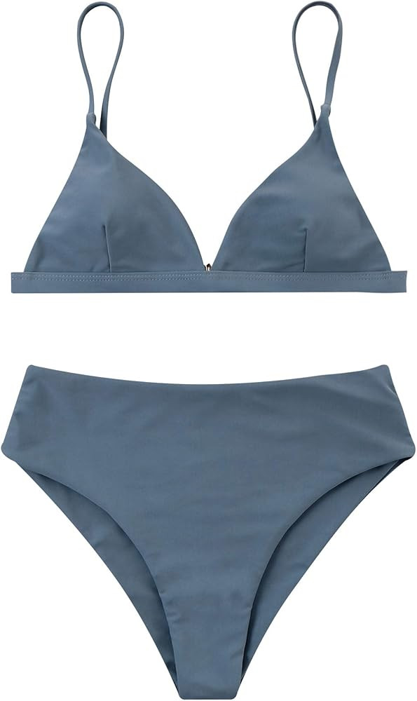 RUUHEE Women Stripe Printing Padded Push up 2 Piece Bikini Sets Swimsuits | Amazon (US)