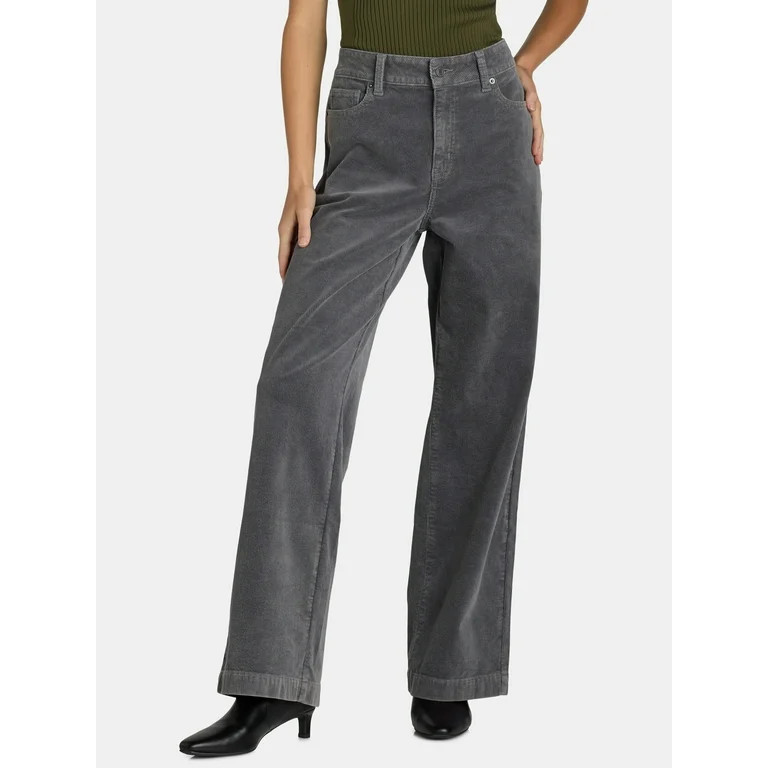 Time and Tru Women’s High Rise Corduroy Flare Pants, 30" Inseam Regular, Sizes 2-22 - Walmart.c... | Walmart (US)