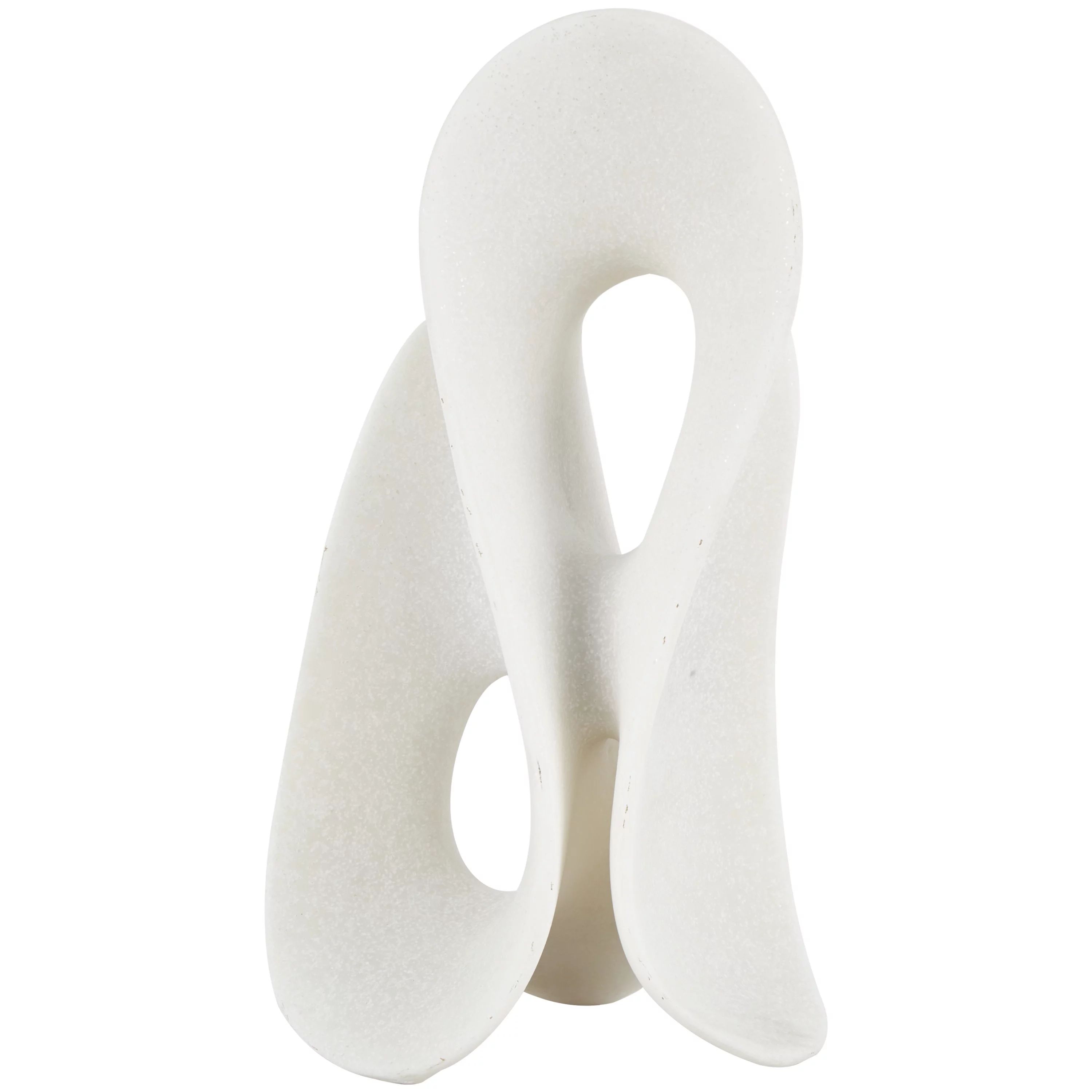 8" x 15" White Polystone Wavy Shaped Abstract Sculpture with Cutouts and Speckled Texturing, by D... | Walmart (US)