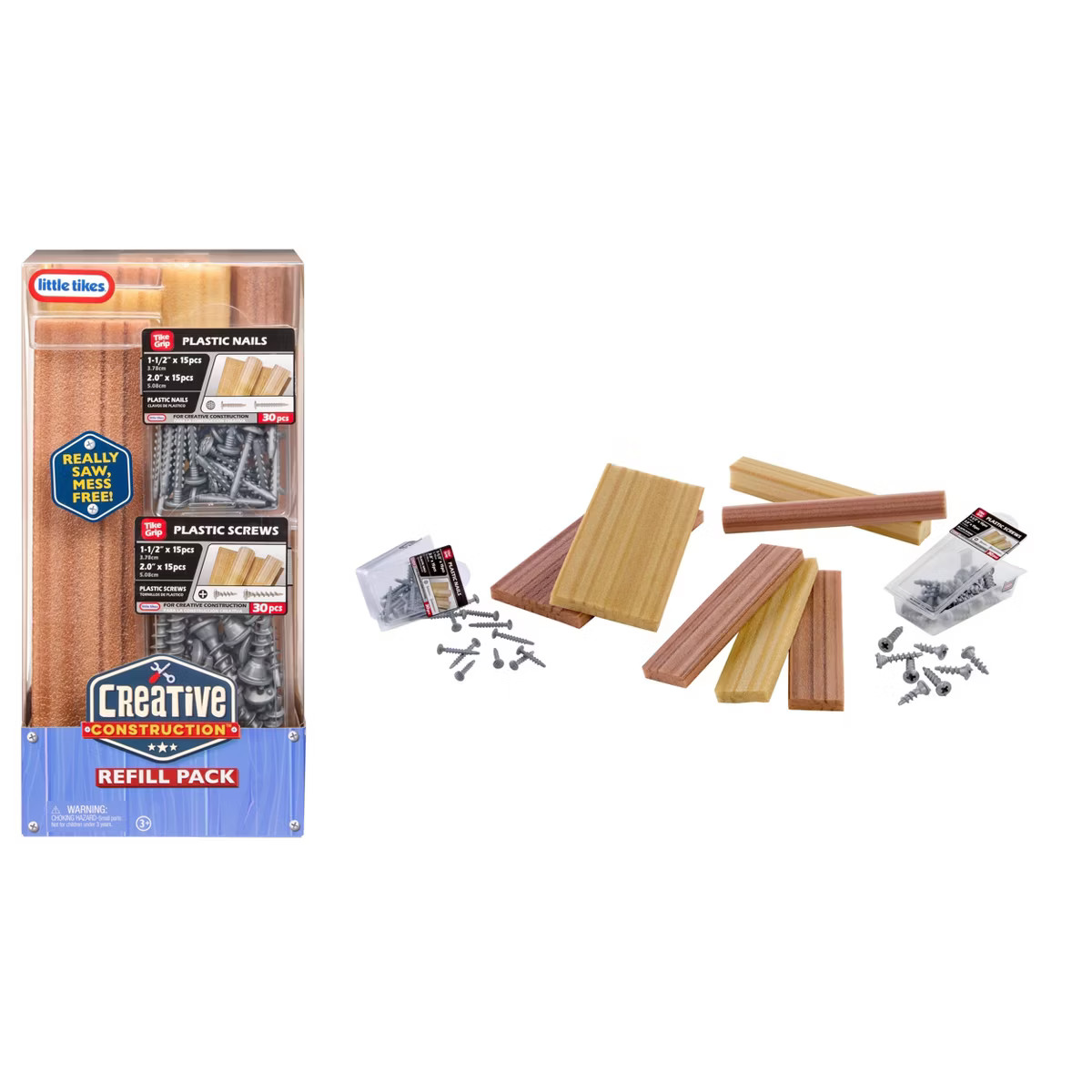 Little Tikes Creative Construction Wood Nails & Screws Bundle with 9 Refill Items | Target