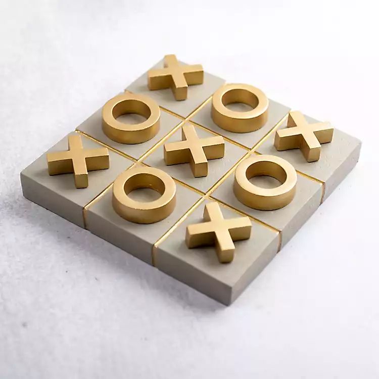 Gold and Gray Tic Tac Toe Board | Kirkland's Home