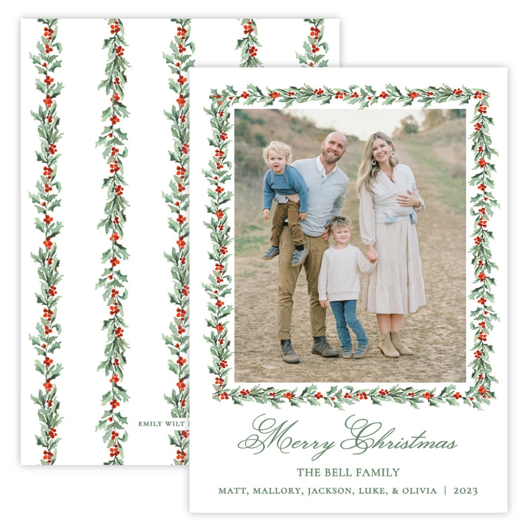 Printable Christmas Photo Card Holiday Photo Card Watercolor - Etsy | Etsy (US)