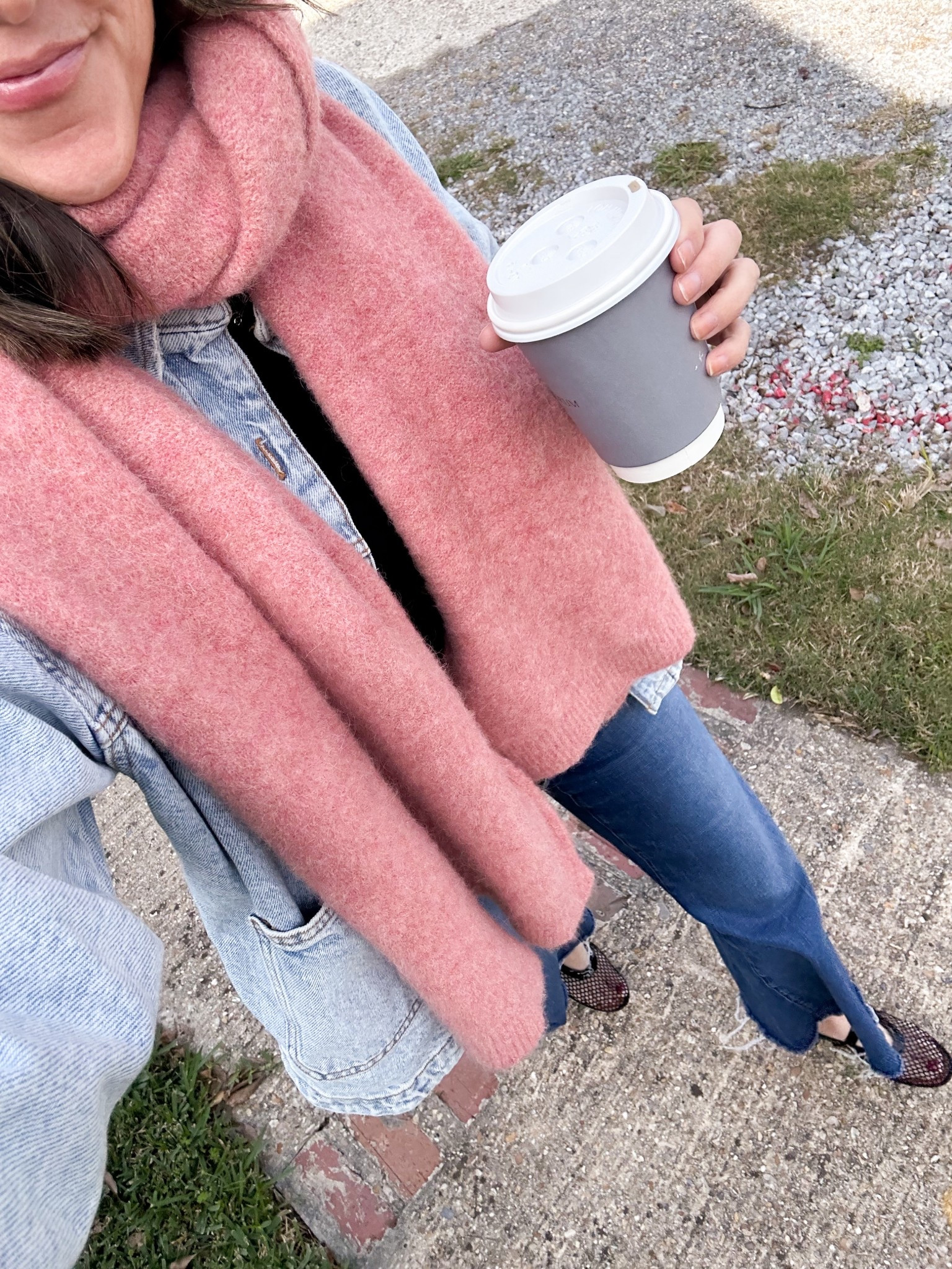 Jacket is Zara (can’t link, but currently on their website)

Only scarf I ever reach for! 
Love these mesh flats. For TTS  

#LTKFindsUnder100 #LTKmomlife #LTKOver40