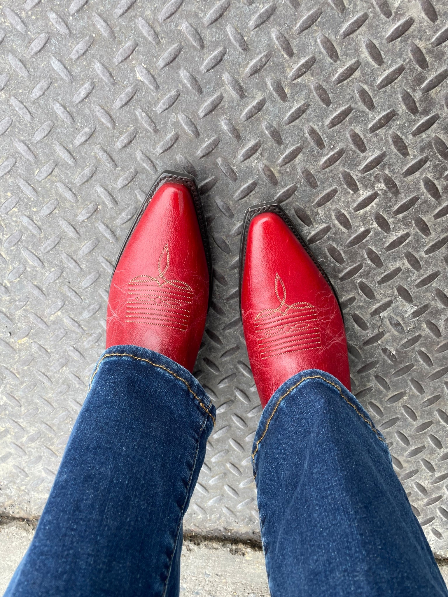 Let’s go girls 🤠 
Red cowboy boots 
Bootcut jeans 

#LTKSeasonal