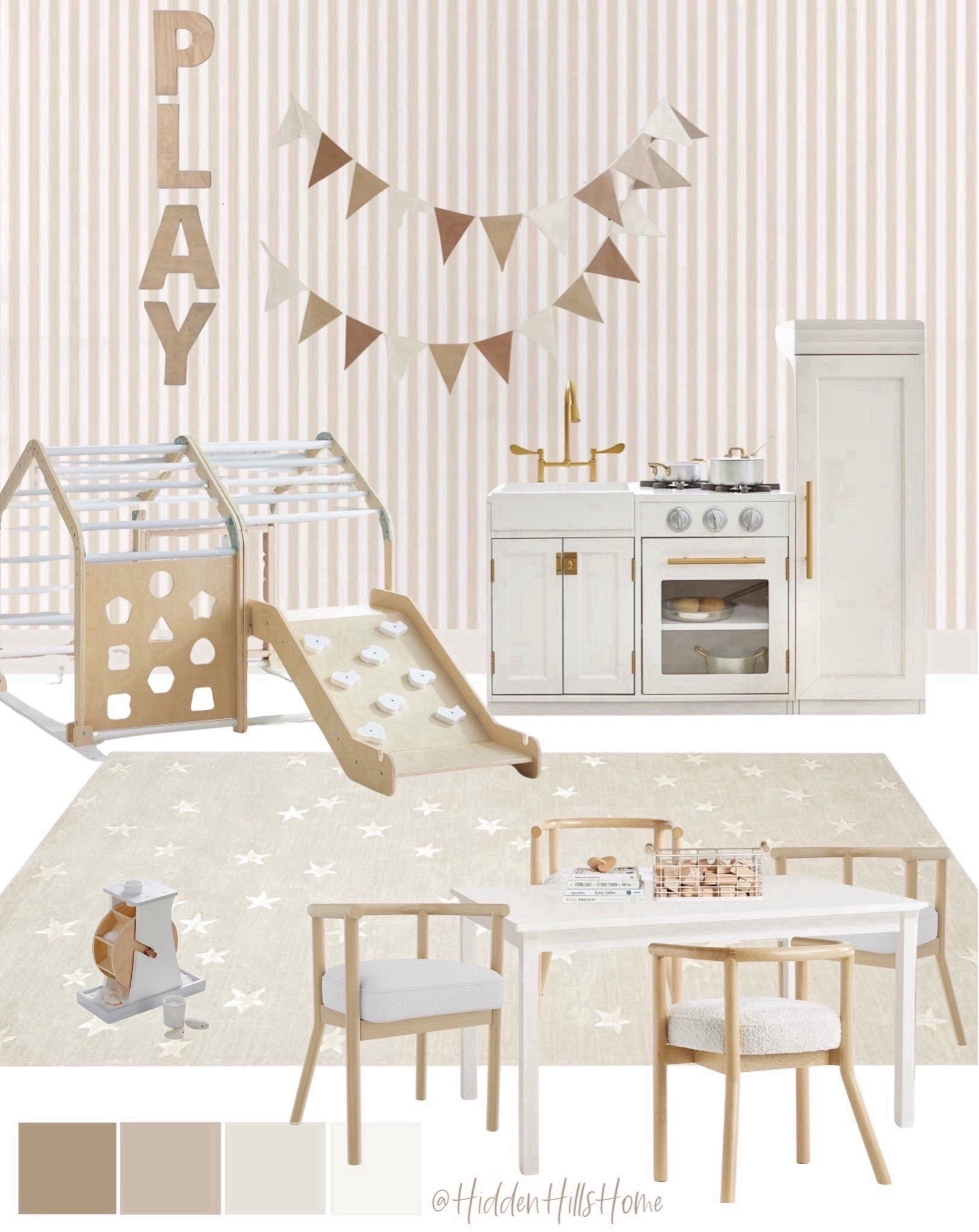 Neutral playroom decor, playroom mood board, kids play table, kids toys, play room design with wallpaper #playroom 



#LTKHome #LTKSaleAlert #LTKKids