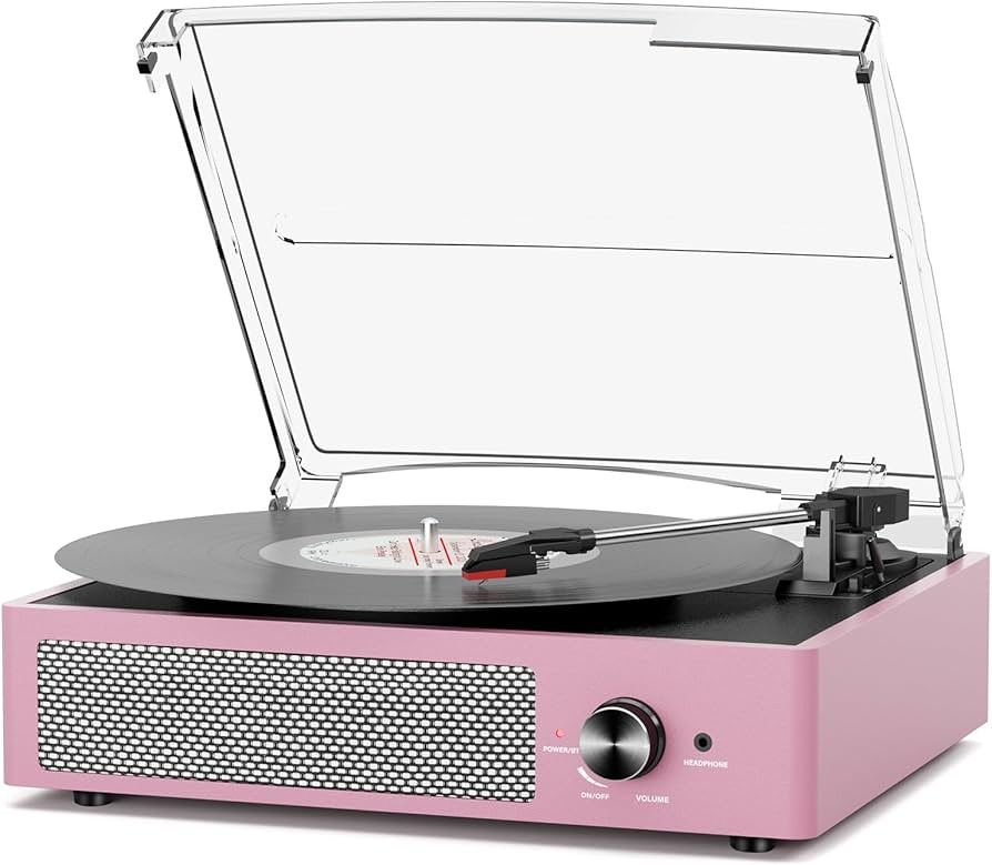 Record Player with Speakers Belt-Driven Vintage Turntables 3 Speed 3 Size Wireless Bluetooth Play... | Amazon (US)