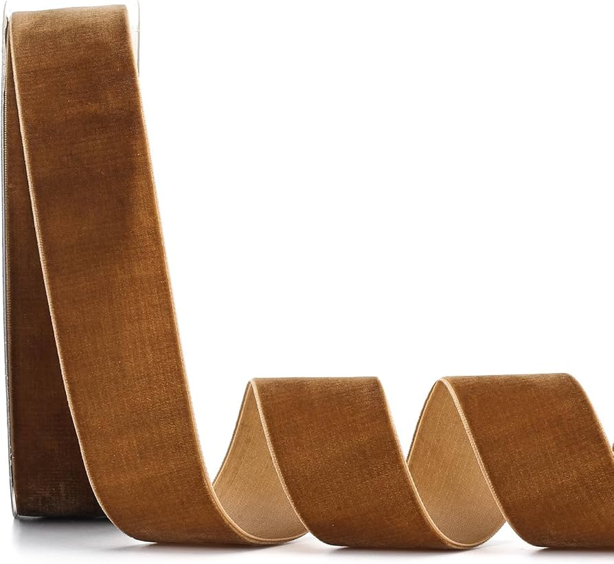 Brown Velvet Ribbon 2 Inch x 20Yd,Great for Gift Wrapping,Hair Bows,Christmas,Wedding Party Decor... | Amazon (US)