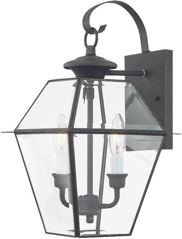 Livex Lighting 2281-61 Westover 2 Light Outdoor Wall Lantern, Charcoal | Amazon (US)