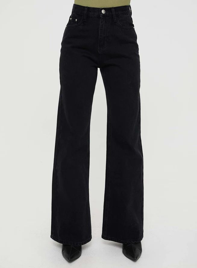 Maple Flare Jeans Washed Black | Princess Polly US