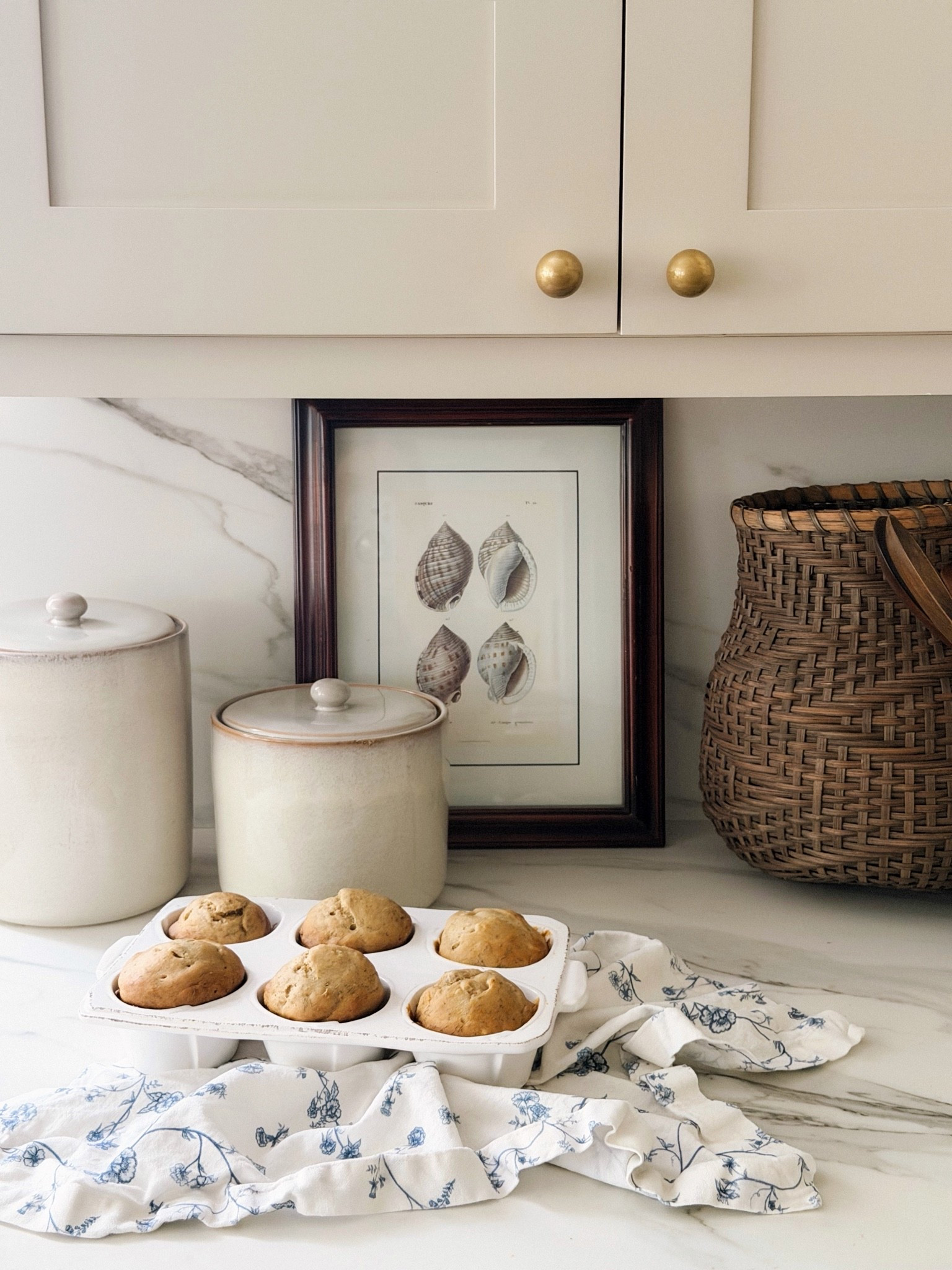 Baking in the kitchen with Walmart canisters and the prettiest cupcake pan that is gorgeous for serving. Charleston printed tea towel from Willamere.

#LTKHome #LTKSeasonal