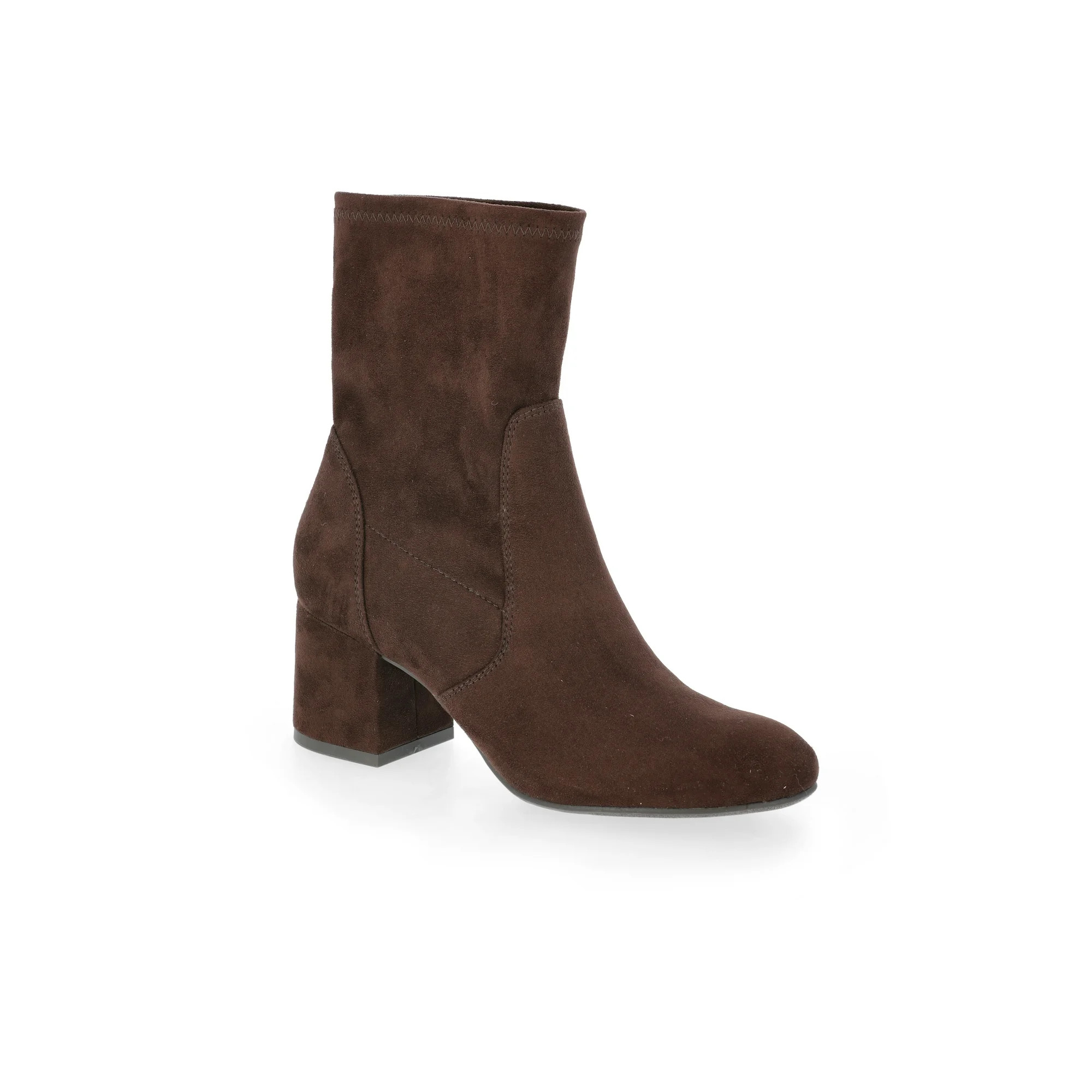 Time and Tru Women's Faux Suede Block Heel Boots | Walmart (US)