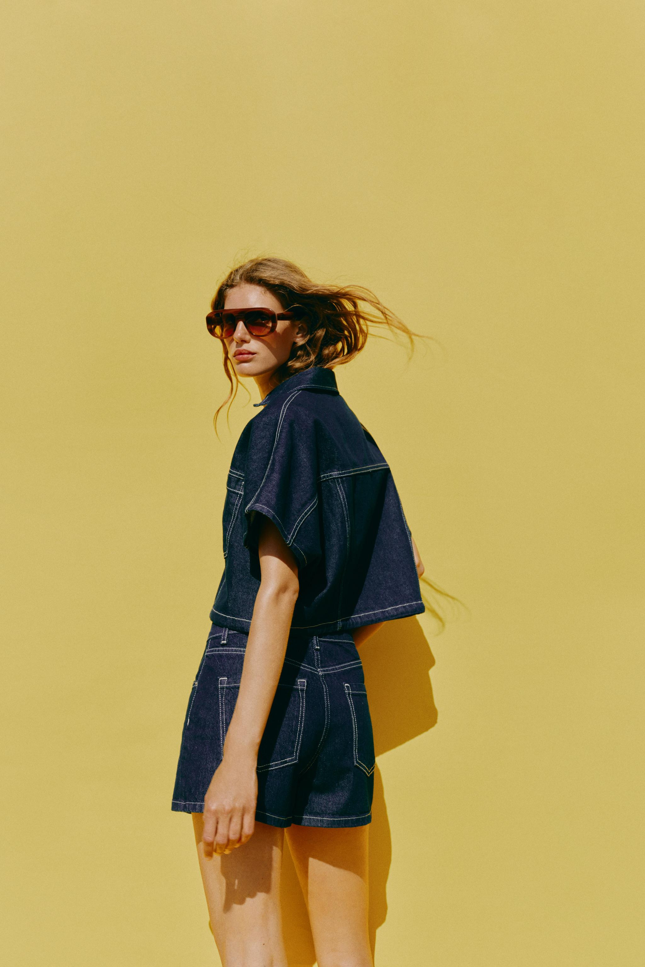 Z1975 CROPPED DENIM SHIRT | Zara US