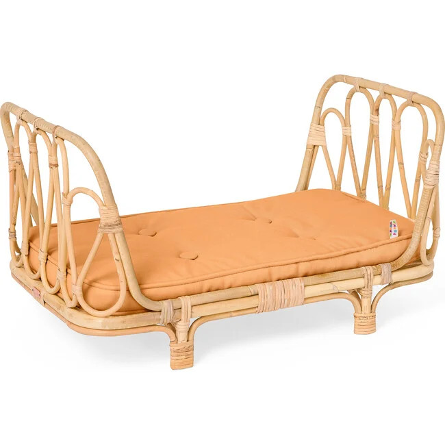 Poppie | Rattan Doll Day Bed, Natural/Clay (Tan Natural) | Maisonette | Maisonette