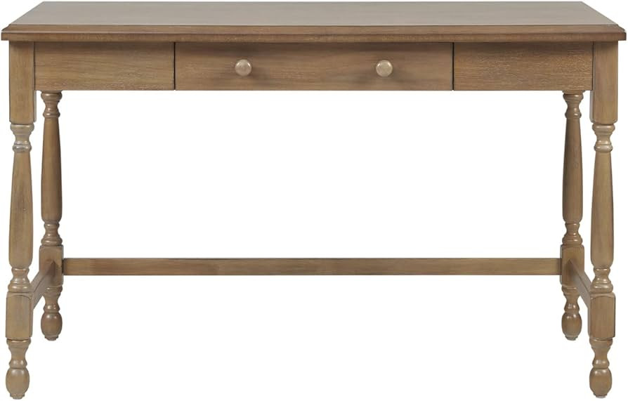 Martha Stewart Tabitha Solid Wood Writing Table with Metal Glides Drawer for Storage, Living Room... | Amazon (US)