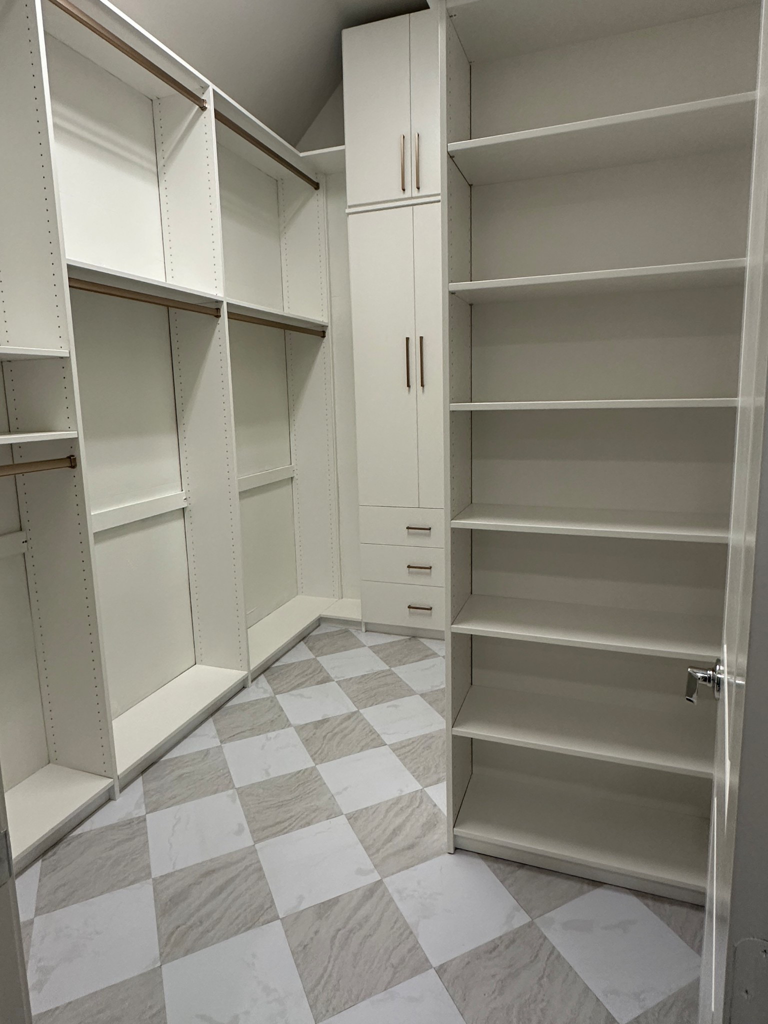 Can you believe these are peel and stick tiles?? I used FloorPops x Chris Loves Julia Bonneville peel-and-stick tile from Amazon #FoundItOnAmazon Admittedly, figuring out how to measure and cut the corners or any cut outs was the hardest part. Otherwise, installation was easy!! And the tiles for this whole space only cost around $100 total!! 

Closet organization / DIY closet makeover / Peel and stick floor tiles / Easy home upgrades / Small closet solutions / Painting tools / Home improvement must-haves / Amazon home finds / marble peel and stick tile / bonneville tile / checkered tile 

#LTKHome #LTKFindsUnder100 #LTKFindsUnder50