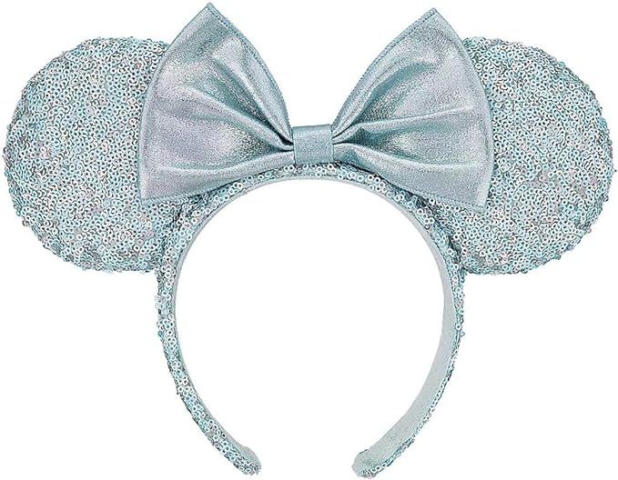 Disney Parks Minnie Mouse Sequined Ear Headband – Arendelle Aqua | Amazon (US)