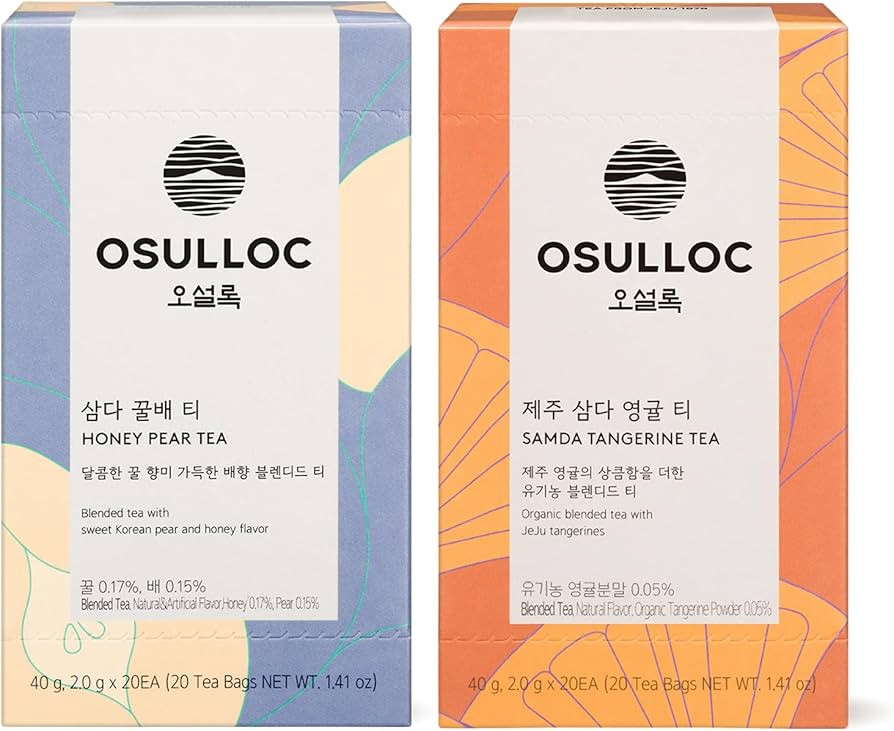 OSULLOC Honey Pear Tea (Sweet Pear & Honey Flavor) (20 count, 1.06 oz, 40g) & Tangerine Tea (Fres... | Amazon (US)