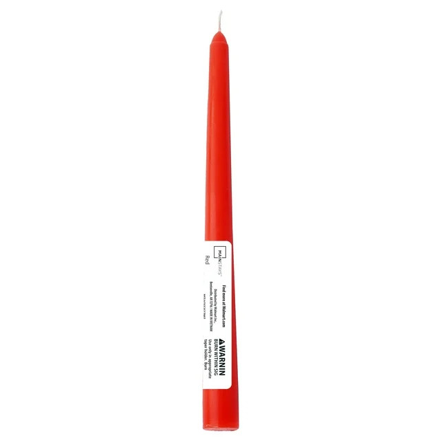 Mainstays Single Wick 10" Taper Candle, Unscented, Coral - Walmart.com | Walmart (US)