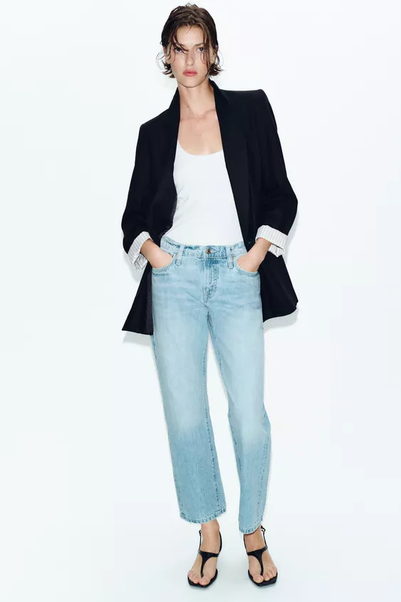 Z1975 CROPPED MID-WAIST JEANS | Zara UK