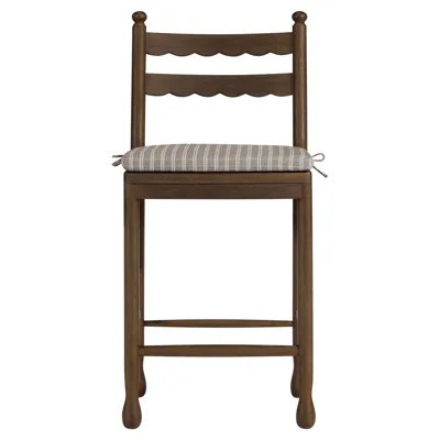 Declan Updated Traditional Dark Brown Oak Counter Stool | Kathy Kuo Home