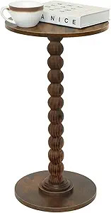 Round Side Table, Small Drink Table for Small Spaces, Modern Accent Nightstand with Solid Wood Le... | Amazon (US)