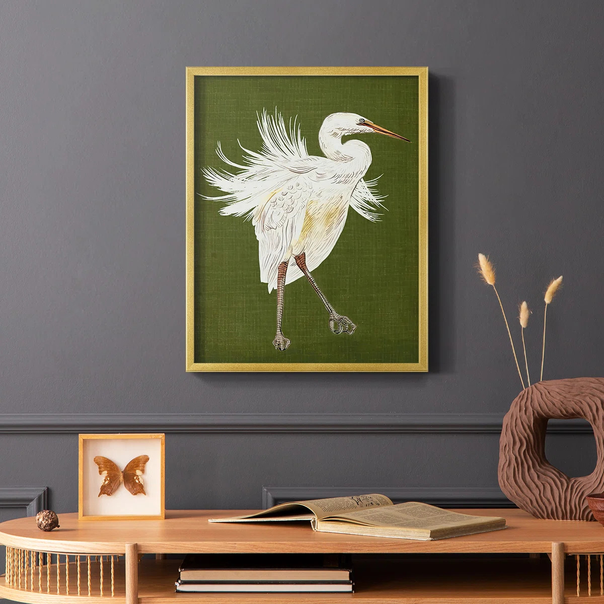 Heron Plumage I Framed Print - Solid Wood | Wayfair North America