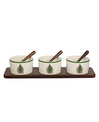 Spode Christmas Tree Condiment Bowl and Spoon Set, 7 Pieces & Reviews - Serveware - Dining - Macy... | Macys (US)