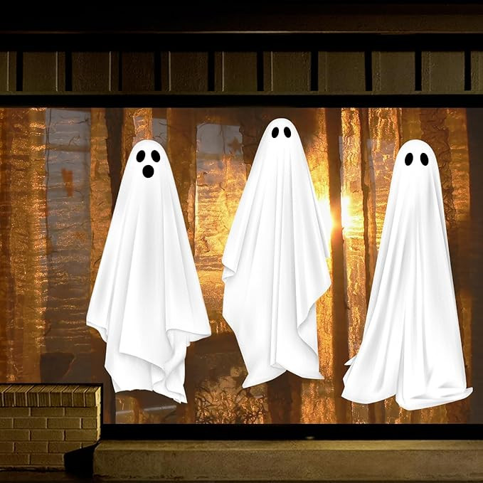 Halloween Decorations Window Clings Decor, Large White Ghost Decal for Mirror Silhouette Hallowee... | Amazon (US)