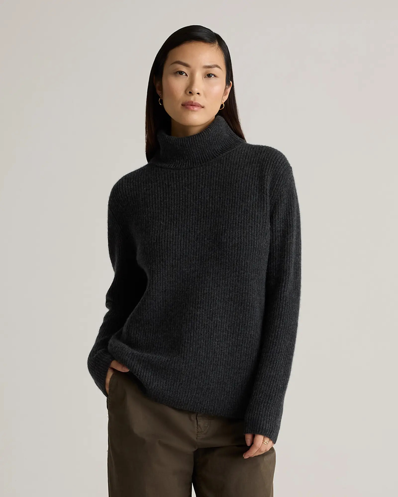 Mongolian Cashmere Fisherman Turtleneck Sweater | Quince