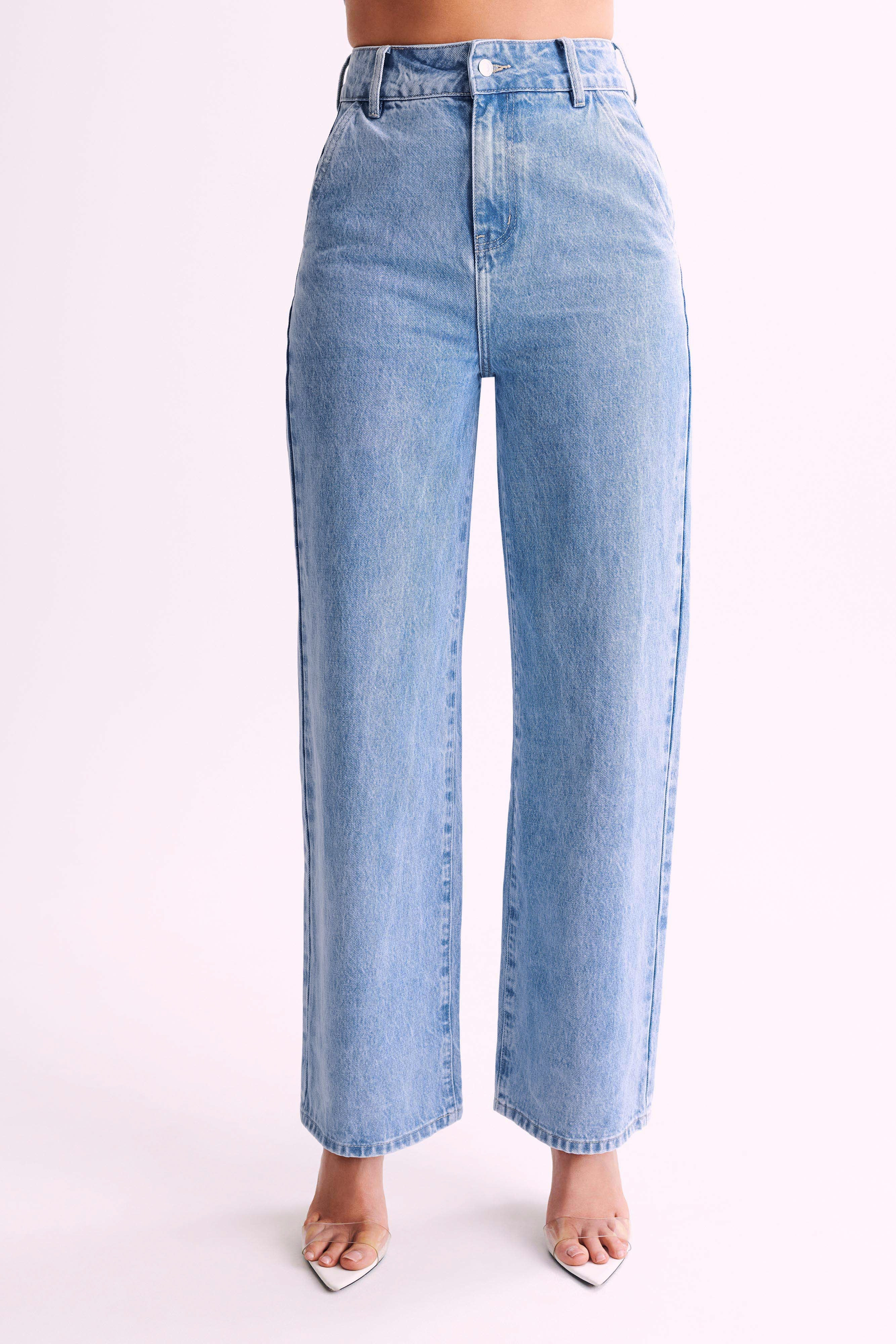 Roxy High Waisted Denim Jean - Mid Blue | Meshki (APAC)