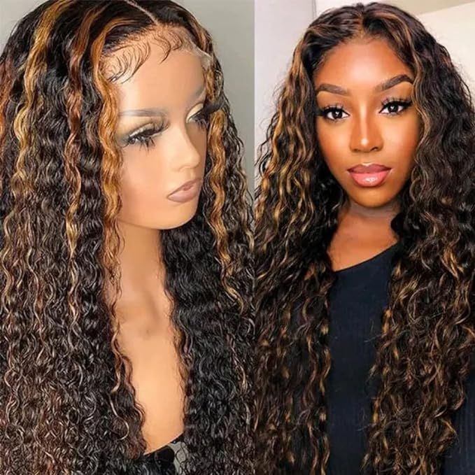 LS HAIR 4X4 Lace Closure Wigs Human Hair Pre Plucked 150 Density Water Wave Human Hair Wigs 16 In... | Amazon (US)