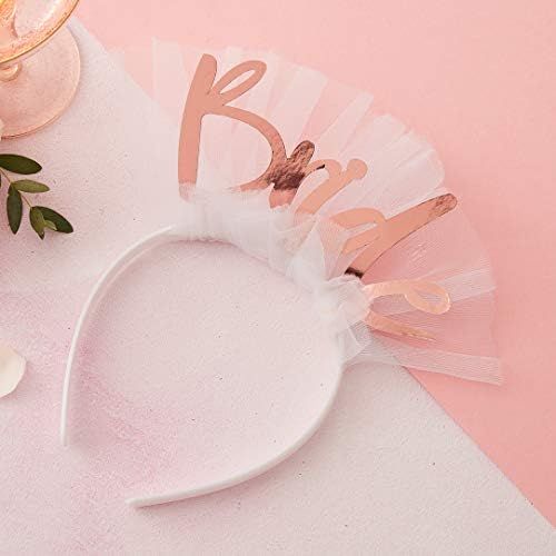 Ginger Ray Rose Gold Hen Party Bride To Be Headband Veil Accessory - Floral Hen, Multicolor | Amazon (US)