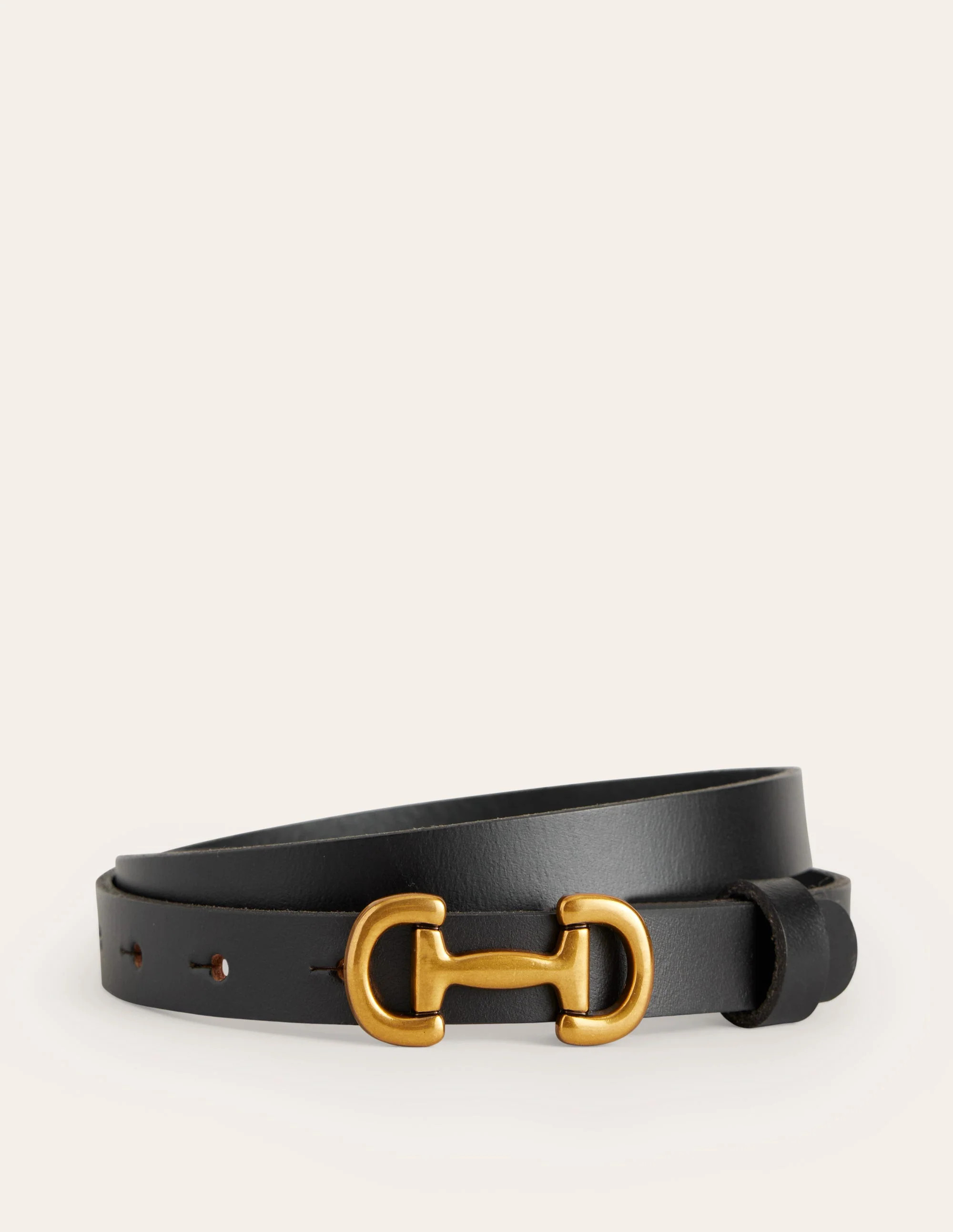 Iris Skinny Snaffle Trim Belt-Black | Boden UK