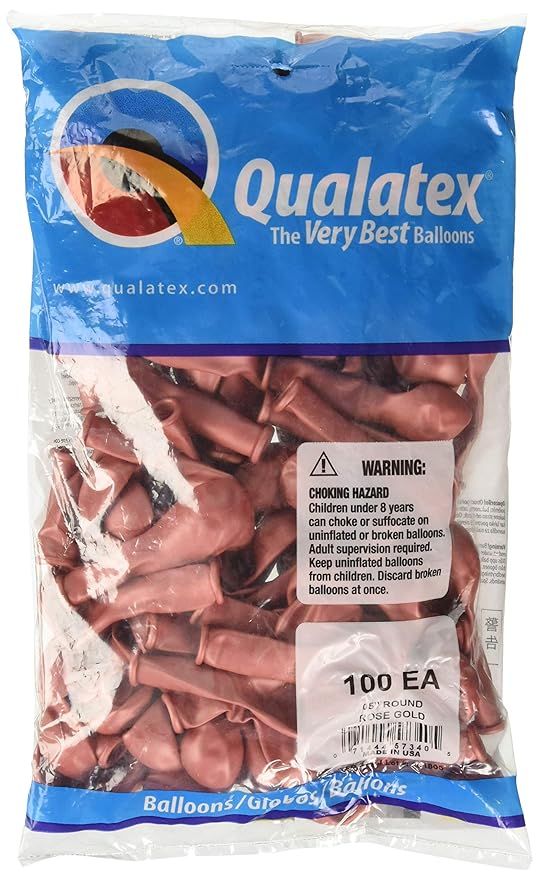 Qualatex Latex Balloon 057340 Rose Gold, 5", | Amazon (US)