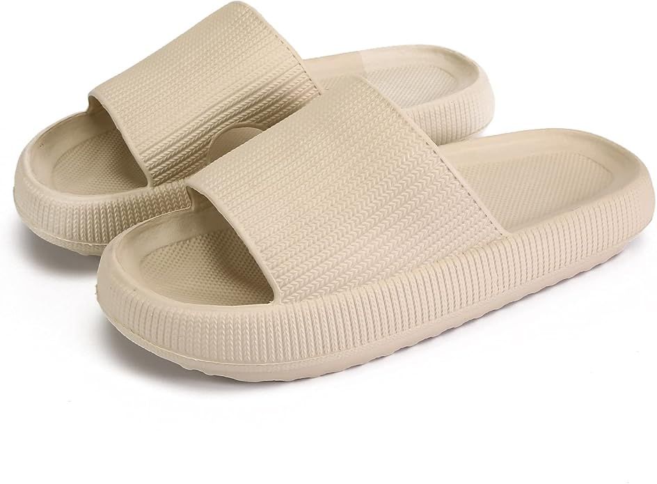 SHARLLEN Pillow Slides Slippers, Unisex Massage Foam Bathroom Thick Soled Slippers Sandals Non-Sl... | Amazon (US)