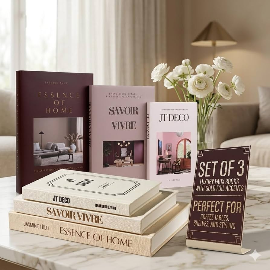Decorative Books for Home Decor - Coffee Table Hardcover Book Set of 3 - Faux Books for Decoratio... | Amazon (US)