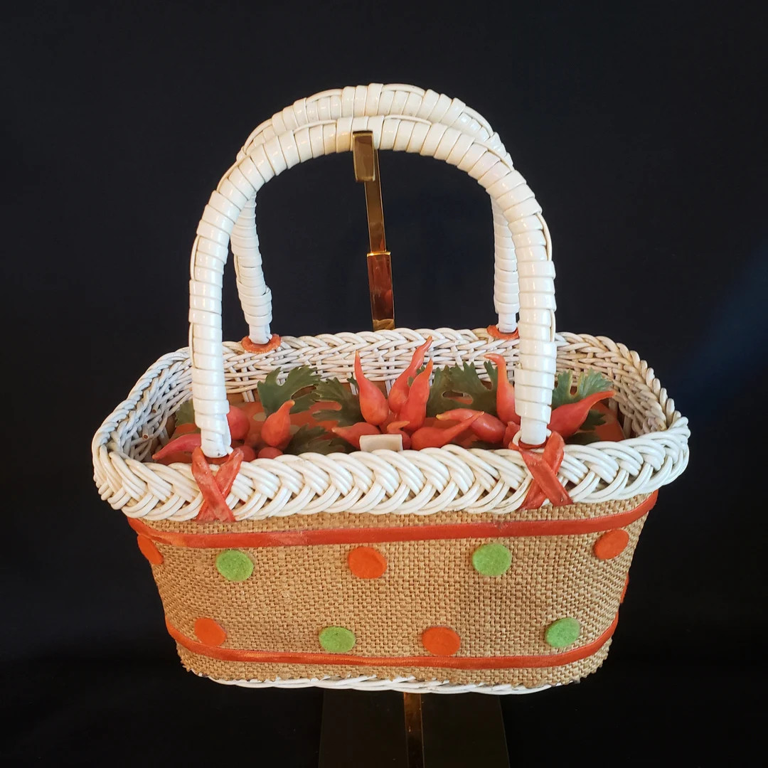 1960s Novelty Carrot Basket Purse - Whimsical Wicker Bag - Etsy | Etsy (US)