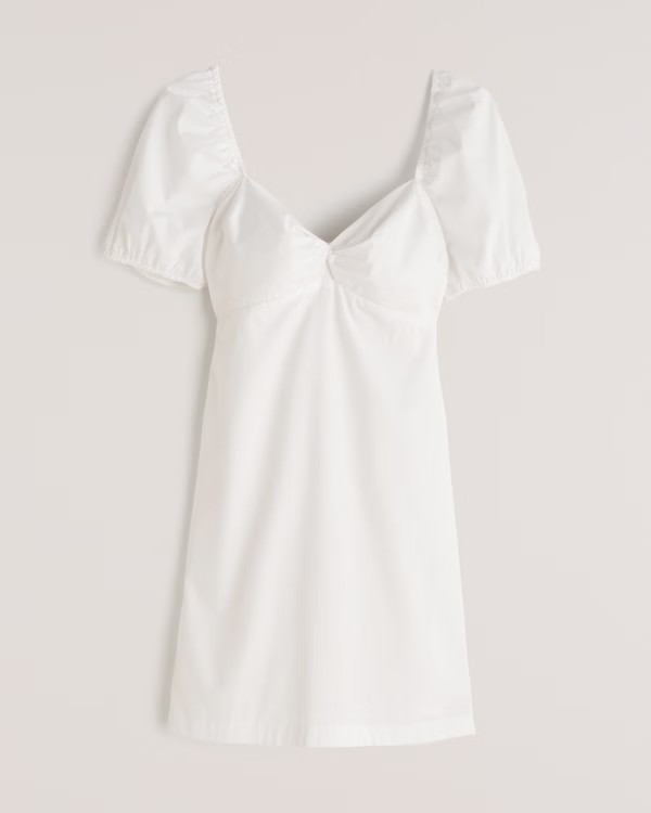 Twist-Front Poplin Mini Dress | Abercrombie & Fitch (US)