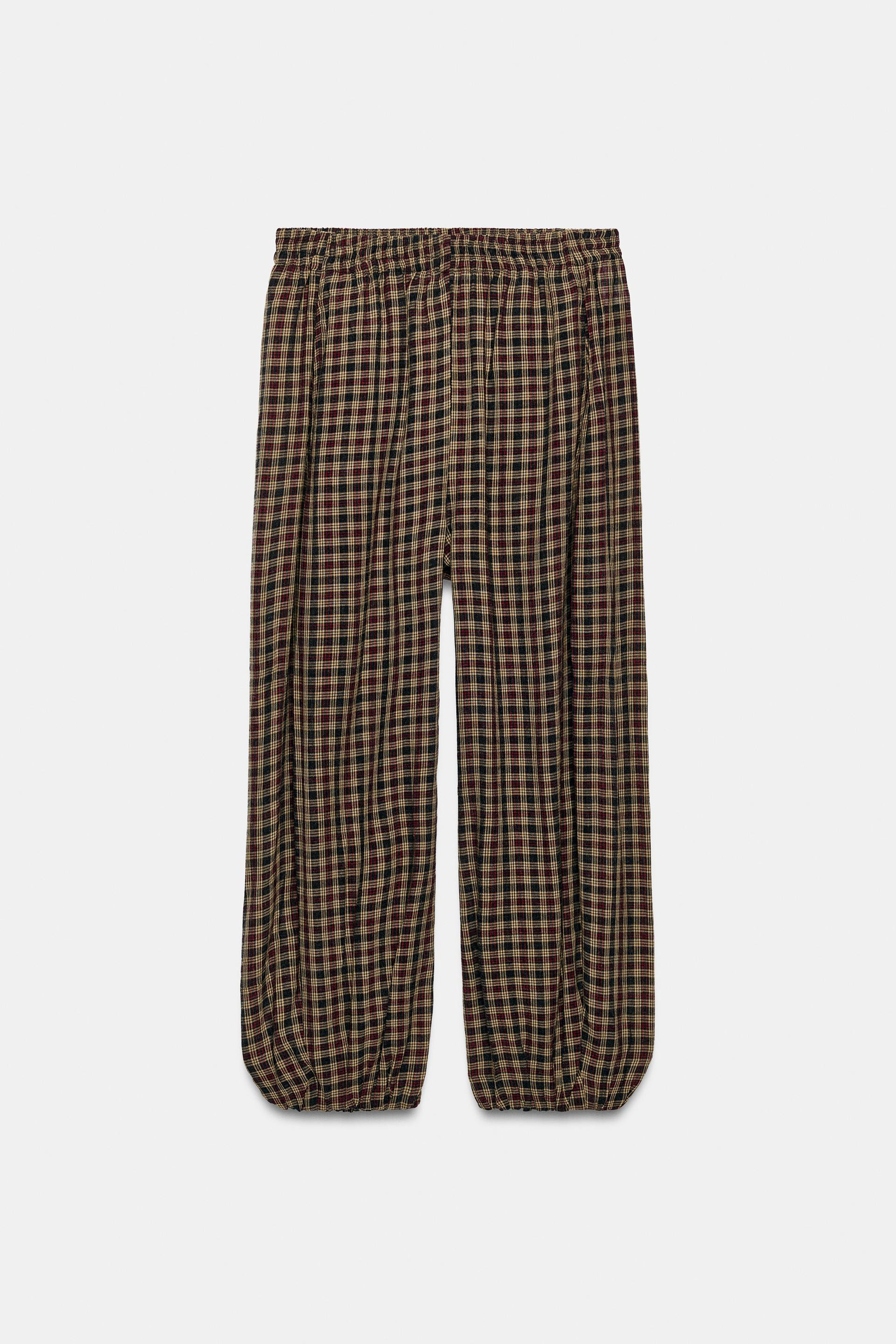 Zara - Plaid Parachute Pants - Multicolored - S - Woman | Zara US