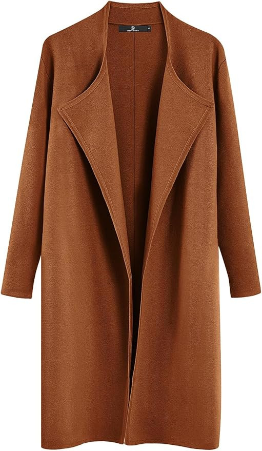 LILLUSORY Women's Long Wool Cardigan Sweaters Oversized Fall Dressy Coatigan Light Casual Jackets... | Amazon (US)