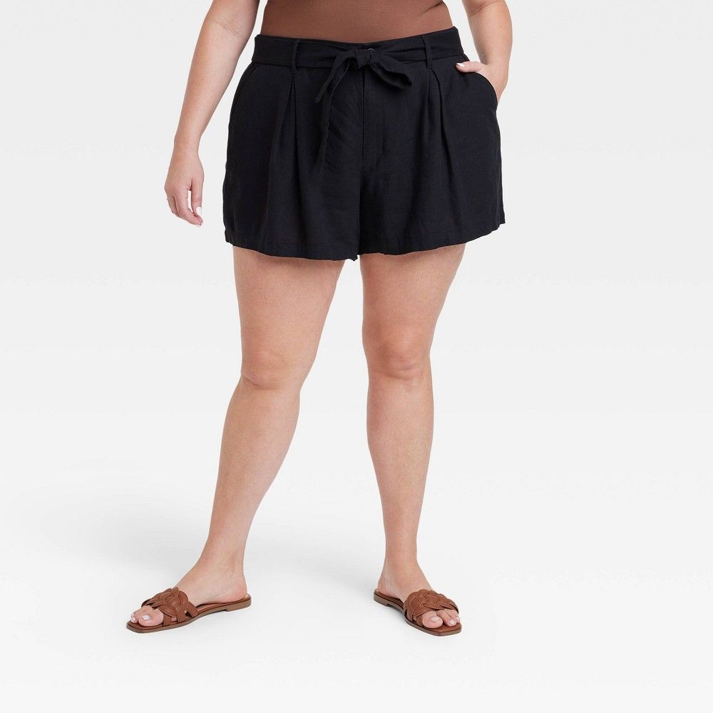 Women's High-Rise Shorts - Ava & Viv Black 1X | Target