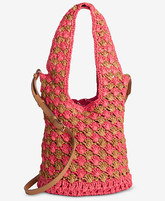 Drawstring Straw Handle Mini Tote | Macy's