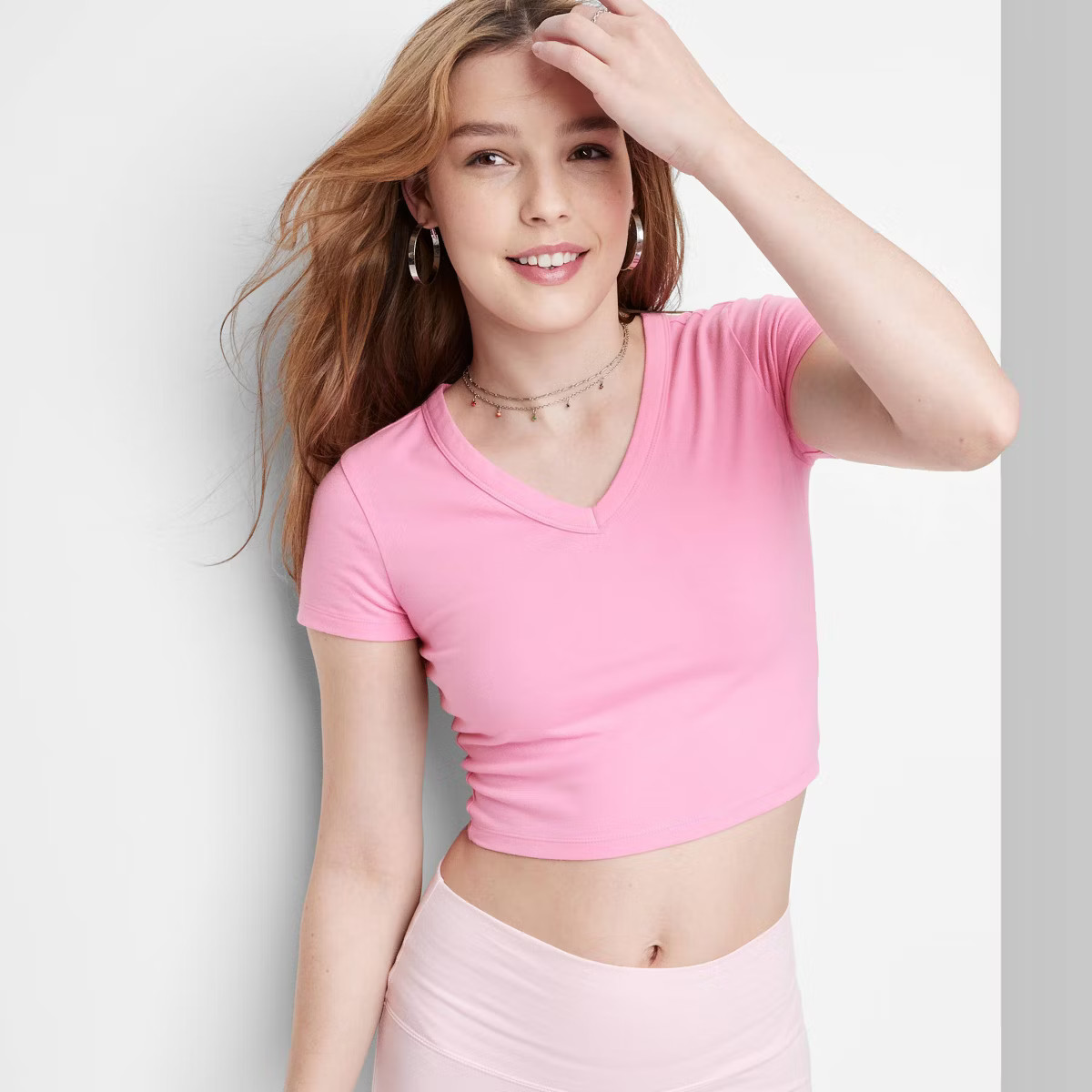 Women's Short Sleeve V-Neck Cropped T-Shirt - Wild Fable™ | Target